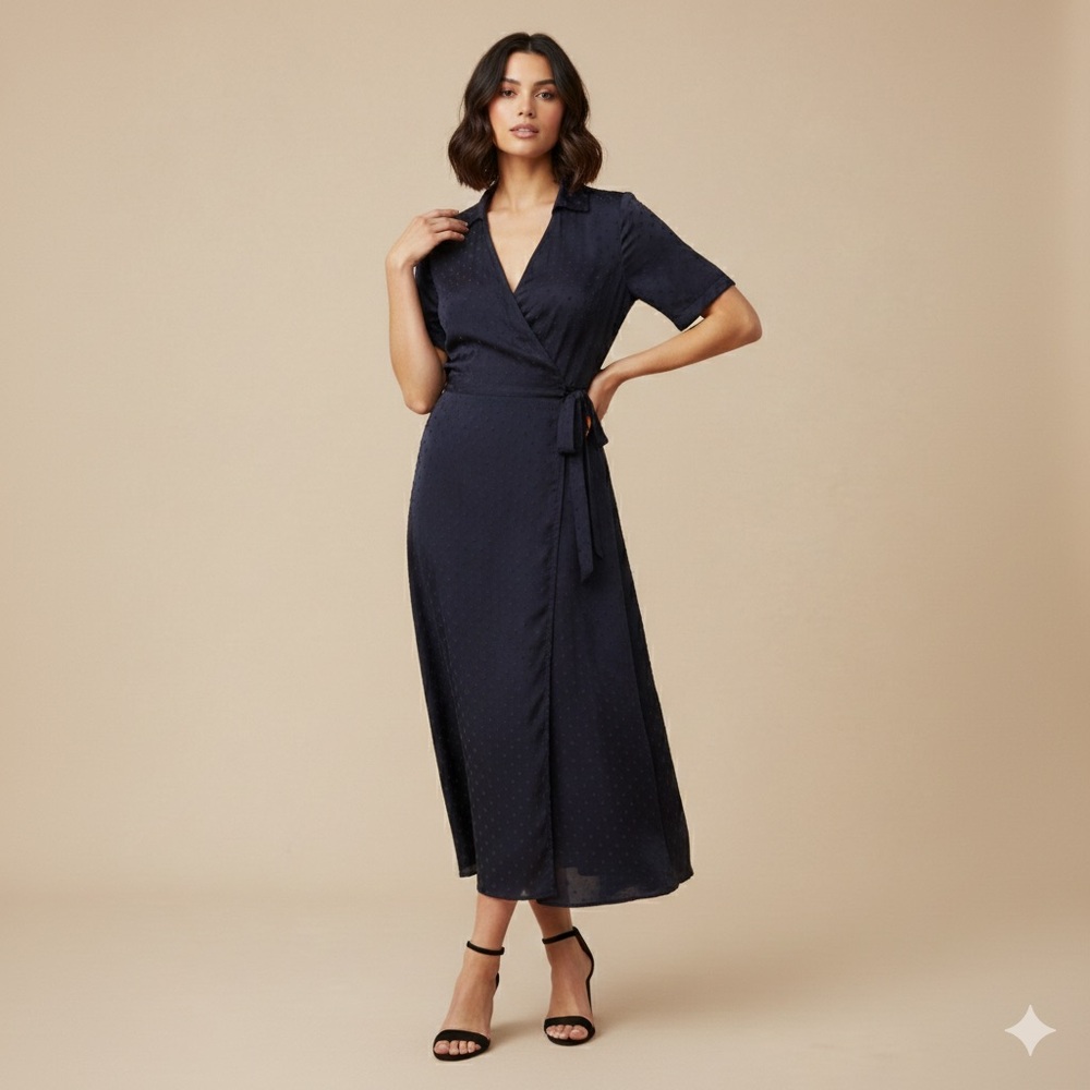 0110- Love Stitch Navy Midi Dress